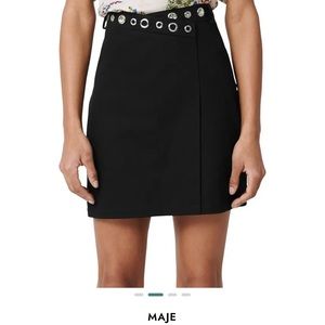 Maje Jamil Faux-Wrap A line Skirt